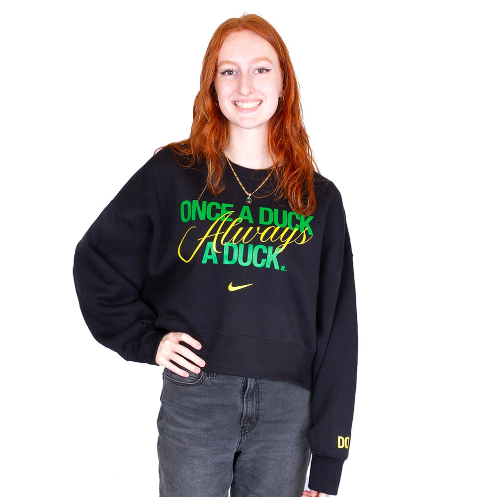 Ducks Spirit, Nike, Black, Pullover, Cotton Blend, Women, Ducks of a Feather, Phoenix, Fleece, Once a Duck Always a Duck, Sweatshirt, 915237